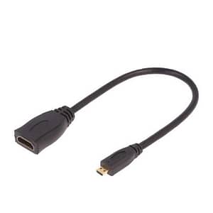Cablu HDMI 1.4 mama-tata micro HDMI 0.2m negru QOLTEC 50399