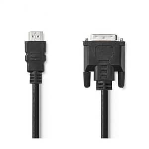 Cablu HDMI - DVI 24+1 Full HD 1080p 2m negru Nedis