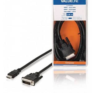 Cablu HDMI-DVI-D conector HDMI - DVI-D 24+1 tata 2m Valueline