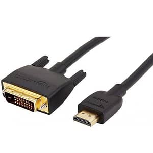 Cablu HDMI Tata - DVI-D 24+1 Tata 1.8m aurit FullHD negru