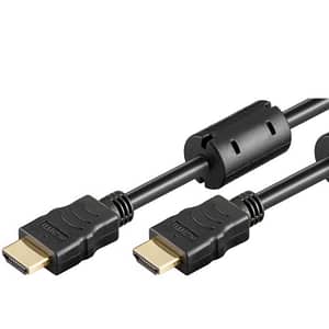 Cablu HDMI2.0 - HDMI2.0 2m 4K Ultra HD 2160p 60Hz cu ethernet eARC 18Gbit/s contacte aurite negru Goobay 61301