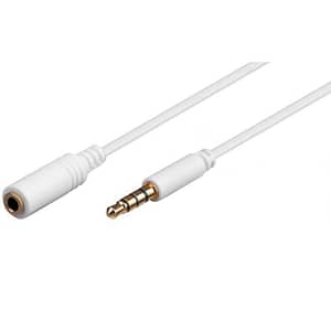 Cablu Jack 3.5 mm 4pin tata - 3.5 mm 4pin mama 0.5m alb Goobay