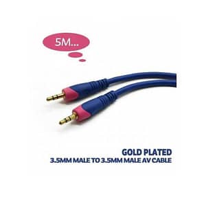 Cablu Jack 3.5 mm 5m stereo aurit conductor cupru stanat