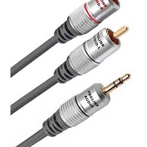 Cablu Jack 3.5 mm mufa tata - tata RCA mufa x2 1.8m negru PROLINK TCV3420-1.8