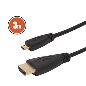 Cablu micro HDMI - HDMI 3m 1080p 10.2Gbps 30AWG placat cu aur Delight 20425