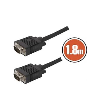Cablu monitor VGA fisa - fisa 1.8m dublu ecranat negru delight