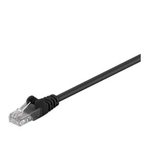 Cablu pach retea CAT5e UTP 2x RJ45 1m negru CCA neecranat Goobay