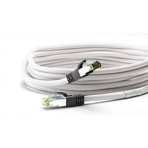 Cablu patchcord Cat8.1 SFTP 0.5m alb PiMF 2000MHz RJ45 cupru Goobay