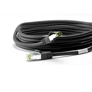 Cablu patchcord Cat8.1 SFTP 0.5m PiMF 2000MHz RJ45 cupru negru Goobay