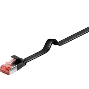 Cablu plat CAT6 FTP RJ45-RJ45 1m cupru 250MHz negru Goobay 94231
