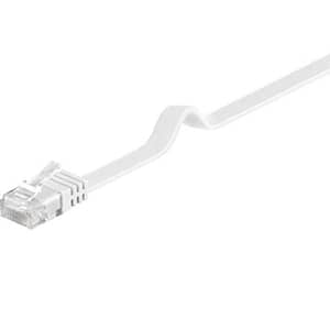 Cablu plat Cat6 UTP 15m 250MHz RJ45 cupru alb Goobay