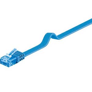 Cablu plat Cat6A UTP 0.5m 500MHz RJ45 cupru albastru Goobay