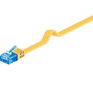 Cablu plat Cat6A UTP 2m 500MHz RJ45 cupru galben Goobay
