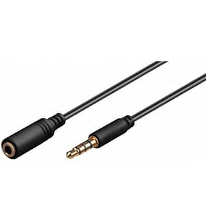 Cablu prelungitor 0.5m Jack 3.5 mm 4 pini mufa tata - Jack 3.5 mm 4 pini mama Goobay