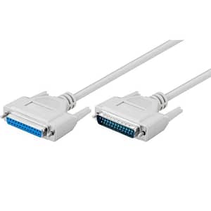 Cablu prelungitor D-SUB/IEEE 1284 25 pini tata/mama 1.8m gri serial 1:1 Goobay 50541