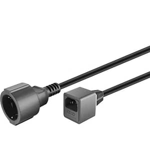 Cablu prelungitor Schuko mama la tata IEC C14 1.5m 10A cupru 3x1mm negru 55528 Goobay