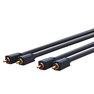 Cablu Profesional 2x RCA - 2x RCA 5m OFC cupru dublu ecaranat aurit Clicktronic 70381