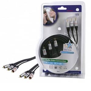 Cablu Profesional 3x RCA tata - 3x RCA tata 5m dublu ecranat HQ