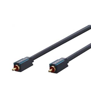 Cablu Profesional CLICKTRONIC audio 1x RCA 1m tata-tata aurit OFC cupru COAX 75 ohm Dublu ecranat 70443