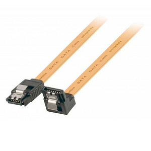 Cablu SATA 6Gb/s SATA 7pin mama cu blocare - SATA 7-pin mama 90grade cu blocare 1m galben VALUELINE
