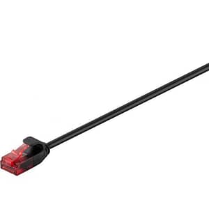 Cablu slim 3.6mm patchcord Cat6 UTP 2m negru 250MHz RJ45 cupru Goobay