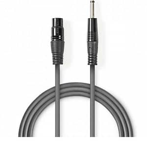 Cablu stereo XLR 3 pini mama - JACK 6.5 mm tata 1.5m gri NEDIS