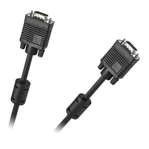 Cablu SVGA tata-tata 1.5m dublu ecranat cu ferita negru Cabletech