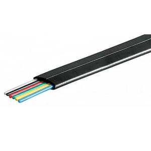 Cablu telefon 6 fire plat negru CCA aluminiu-cuprat Goobay
