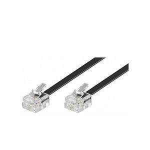 Cablu telefon mufat RJ11 6P4C 7/0.10 CCS negru 6m Well