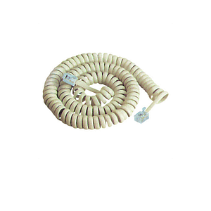 Cablu telefonic RJ10 spiralat 4.2m alb