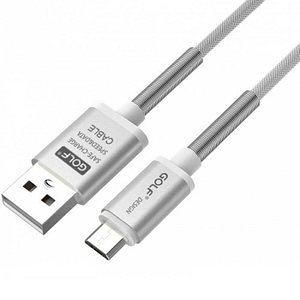 Cablu Thunder Micro USB Golf 40M argintiu 1m 2.4A Fast charging