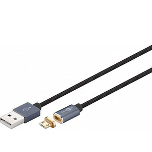 Cablu USB 2.0 cu mufa magnetica micro USB 1.2m negru Goobay