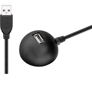 Cablu USB 2.0 de extensie de mare viteza cu suport 1.5m negru Goobay