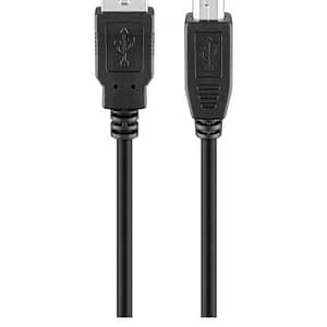 Cablu USB 2.0 HI-SPEED tata tip A - USB 2.0 tata tip B 1m pentru imprimanta 0.48Gbit/s cupru negru 96185 Goobay