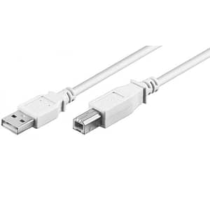 Cablu USB 2.0 Hi-Speed USB tip A tata - USB tip B tata 1m alb cupru Dublu ecranat Goobay 96186