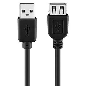Cablu USB 2.0 USB A soclu - USB A mufa 5m negru fire Cupru Goobay