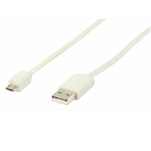 Cablu USB 2.0 USB A tata - micro USB B tata plat 1m alb Valueline