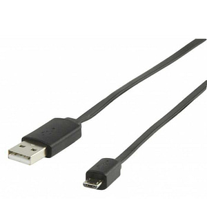 Cablu USB 2.0 USB A tata - micro USB B tata plat 1m negru Valueline