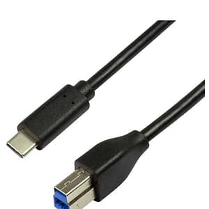 Cablu USB 3.0 B mufa - USB type C mufa 2m negru LOGILINK CU0163