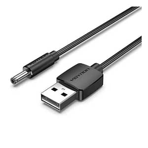 Cablu USB A mufa - DC 3.5x1.35 mm mufa 0.5m cupru negru VENTION CEXBD