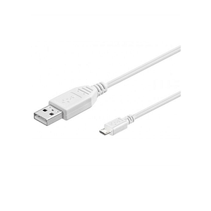 Cablu USB A tata la micro USB tata 1.8m Hi-Speed USB 2.0 alb Goobay