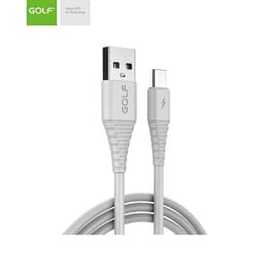 Cablu USB la micro USB Golf Flying Fish Fast Cable 3A alb 1m GC-64m