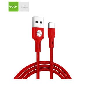 Cablu USB la USB Type C Golf CD Leather 3A rosu 1m GC-60t