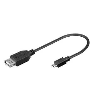 Cablu USB - micro USB 2.0 OTG 0.2m negru