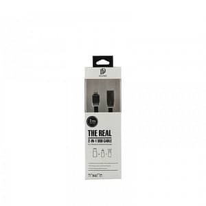 Cablu USB My-Magic 2in1 Micro USB sau Lightning negru 1m plat