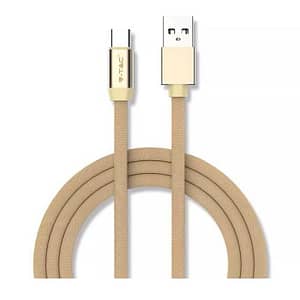 Cablu USB TYPE C 1m plat auriu 2.4A RUBY EDITION V-Tac SKU-8499