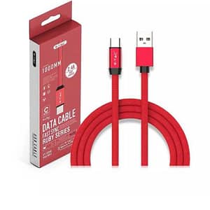 Cablu USB TYPE C 1m plat rosu 2.4A RUBY EDITION V-Tac SKU-8631