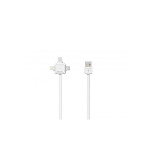 Cablu USB Type C micro USB Lightning 1.5m alb Allocacoc