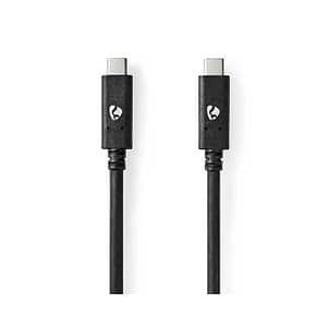 Cablu USB TYPE C tata - USB TYPE C tata 1m 100W 10Gbps 3.2 Gen 2 negru Nedis