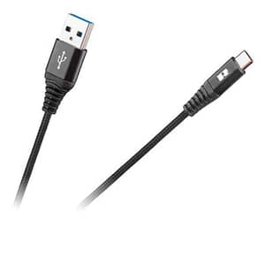 Cablu USB - USB Type C 2m negru REBEL